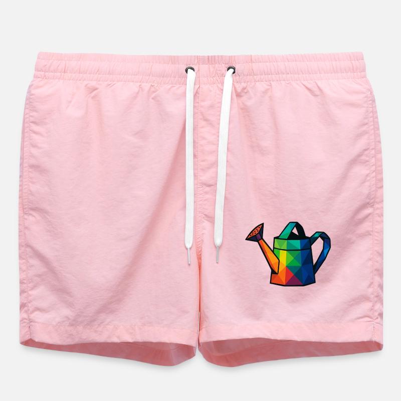 Low Poly Geometric Design Watering Can - Swim Trunks - pink