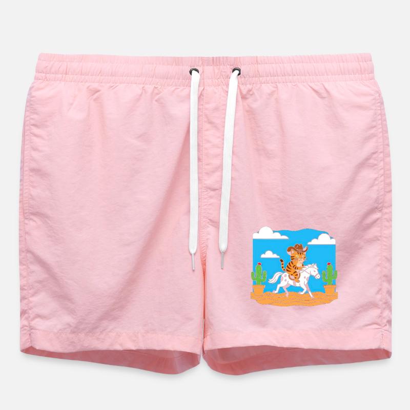 Chat Cowboy dans le désert - Short de bain - rose