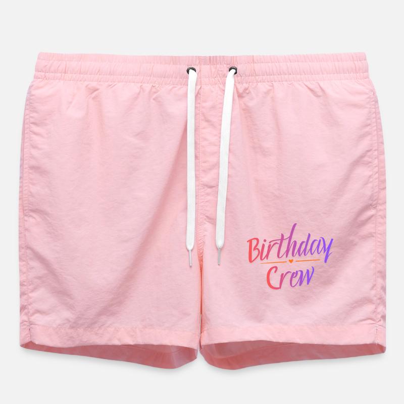 Birthday Crew - Swim Trunks - pink