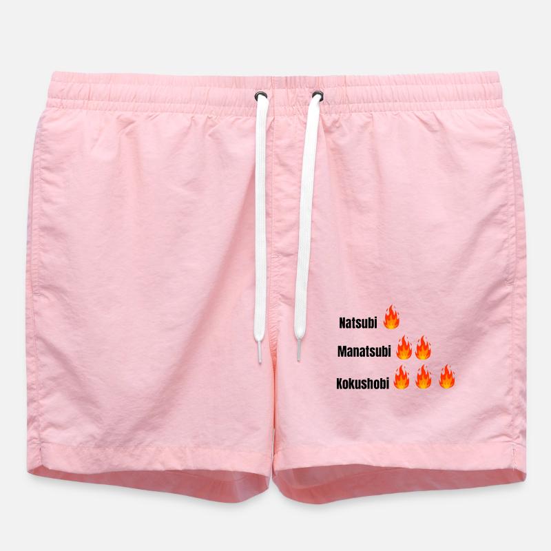 Three Layers Flame Typography - Swim Trunks - pink
