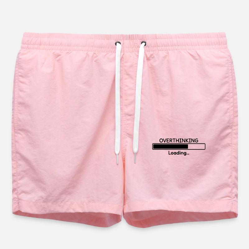 Overthinking Loading Funny Quote - Swim Trunks - pink