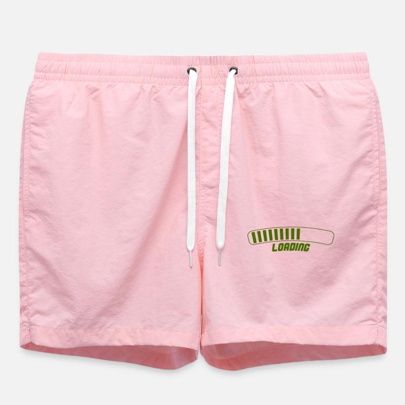 Retro Loading Screen Green - Swim Trunks - pink