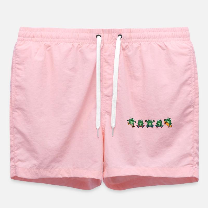 Rangée de grenouilles en skateboard - Short de bain - rose