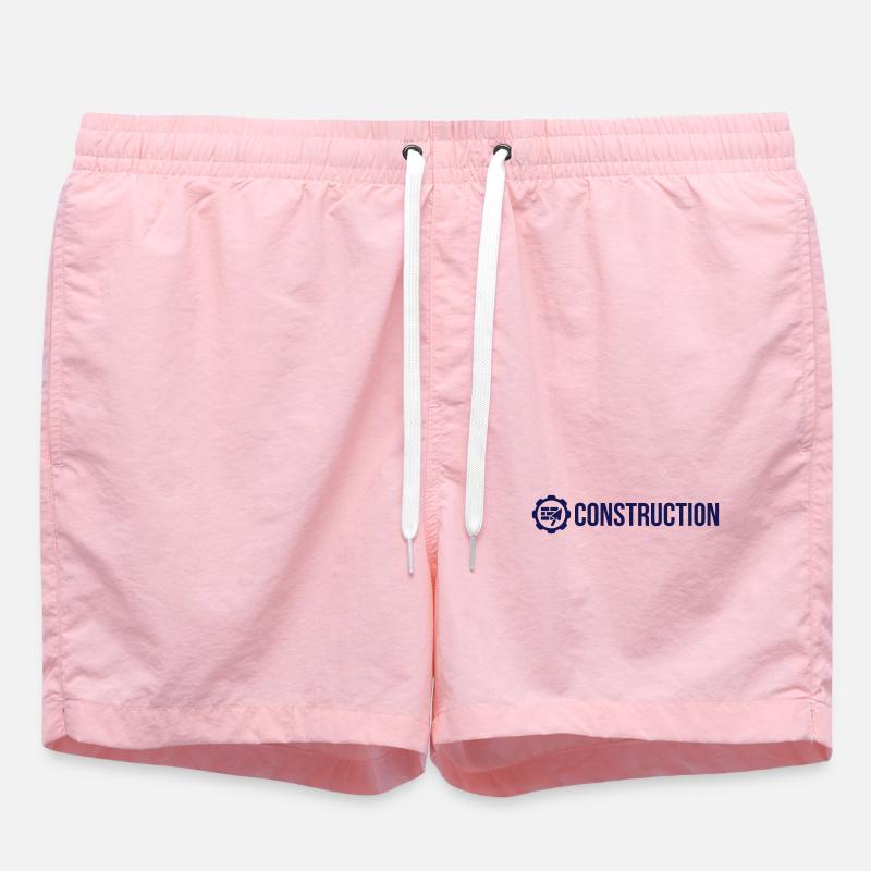 Construction - Swim Trunks - pink