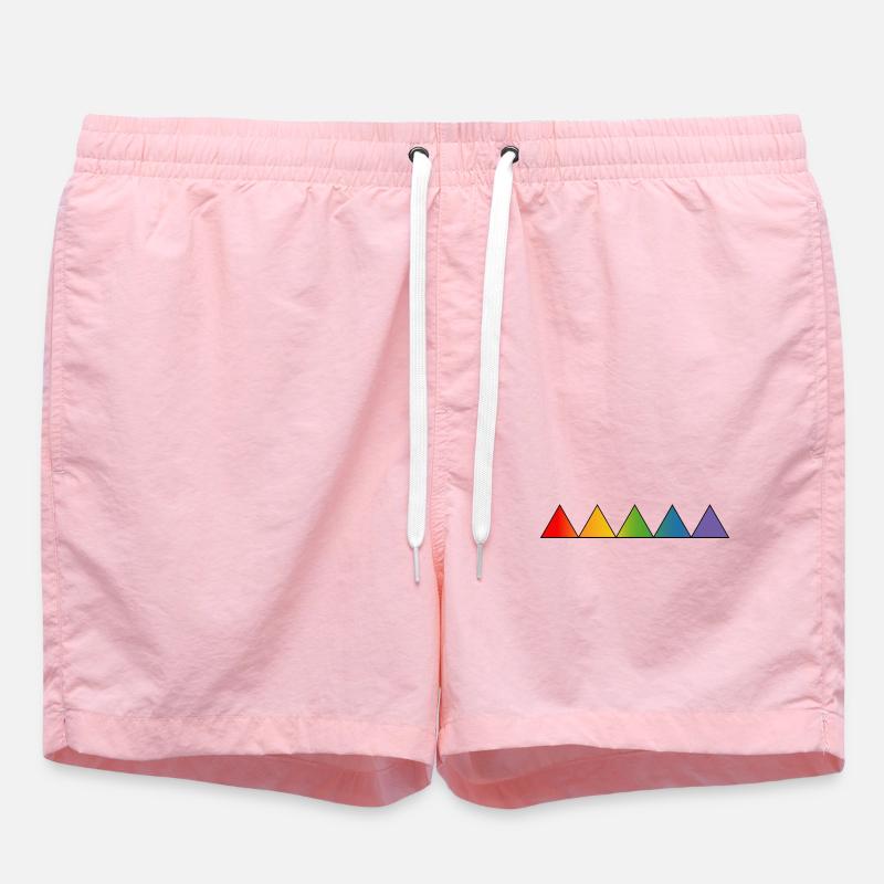 Rainbow LGBTQ triangles - Swim Trunks - pink