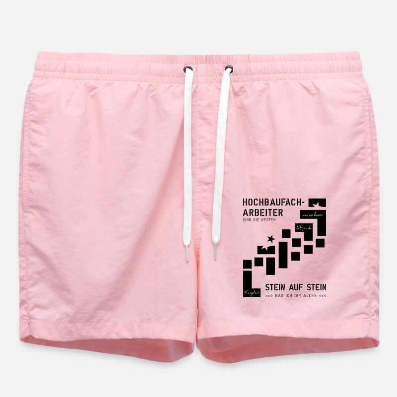 Building construction worker bricklayer - Swim Trunks - pink