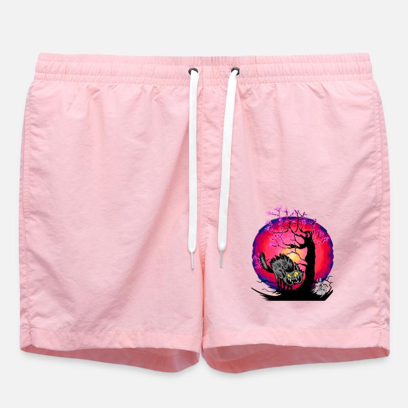 Halloween Chat Chats Souris Souris - Short de bain - rose