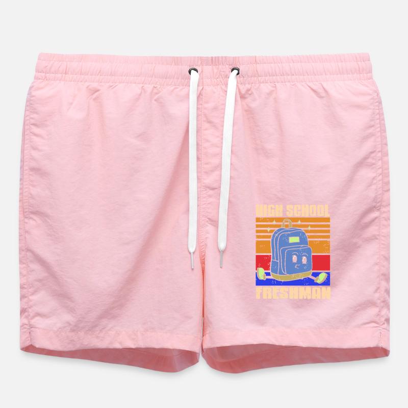 High School Freshman Backpack Cartoon - Swim Trunks - pink