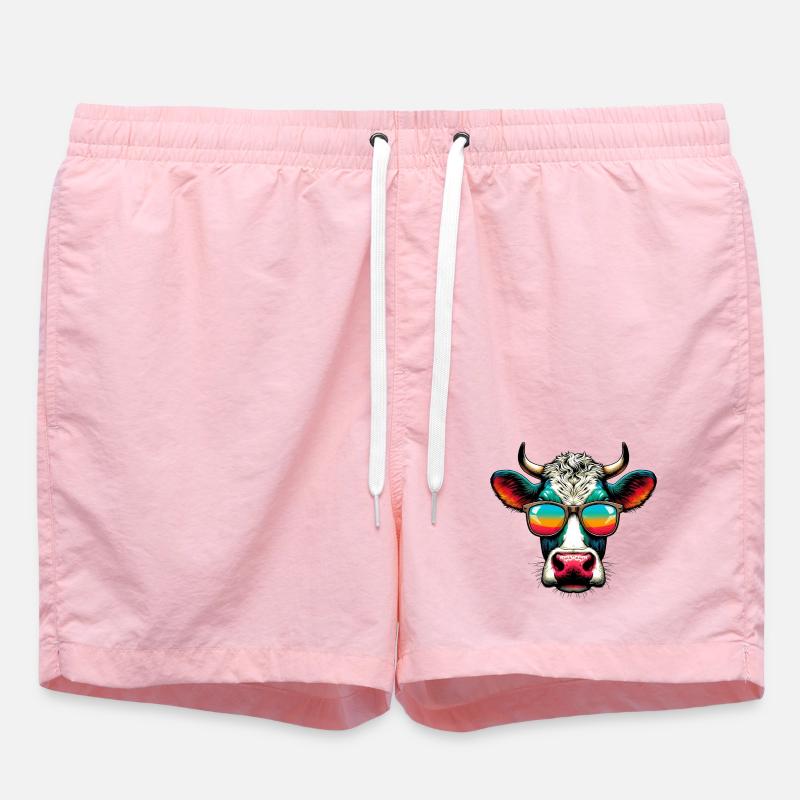 Vache - Short de bain - rose