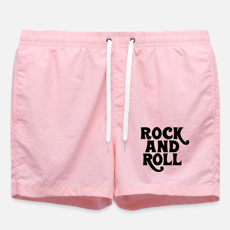 Rock and Roll bold logo design - Swim Trunks - pink