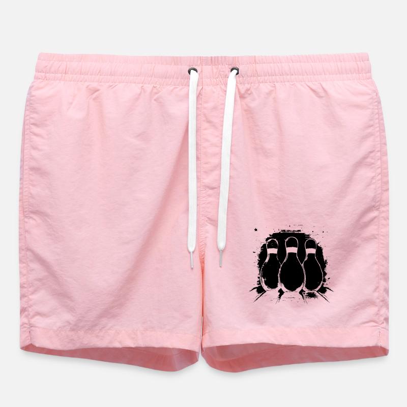 Bowling Graphics - Swim Trunks - pink