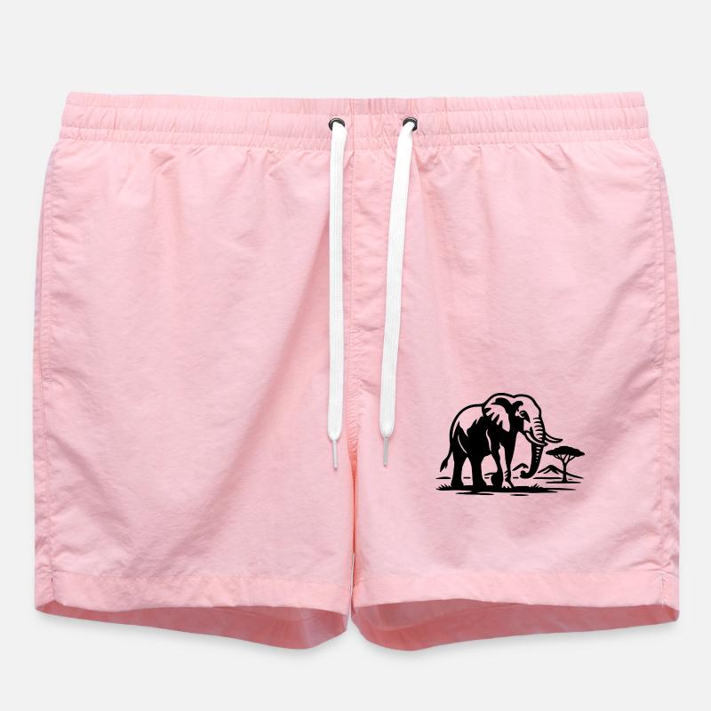 Silhouette d’éléphant de savane - Short de bain - rose