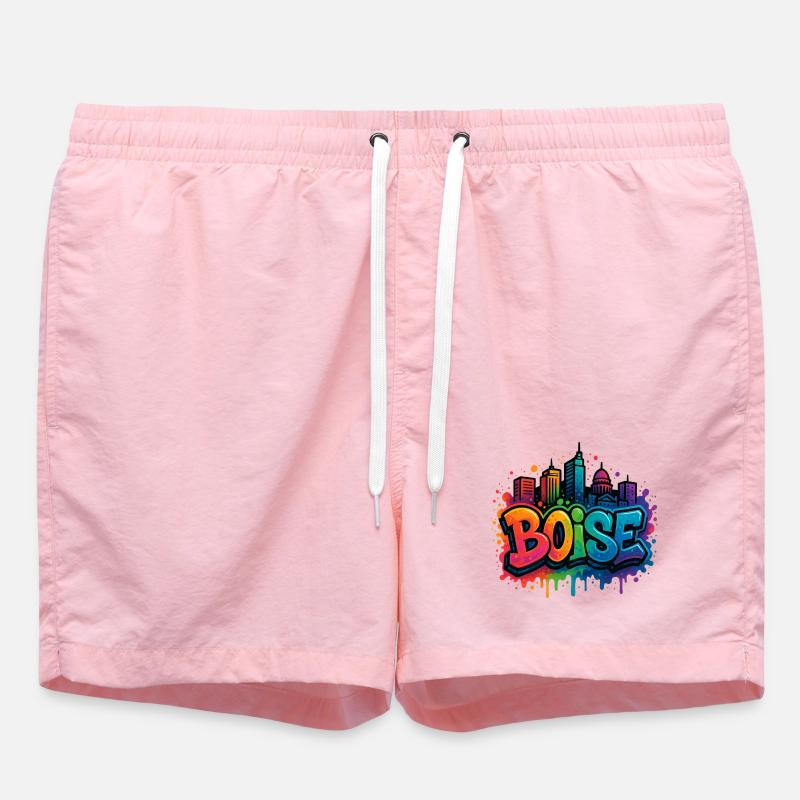Skyline de graffitis de Boise - Short de bain - rose
