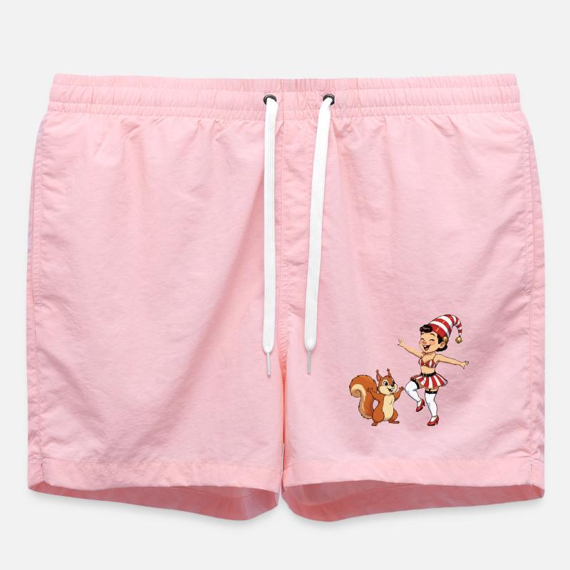 Fille lutin avec un écureuil - Short de bain - rose