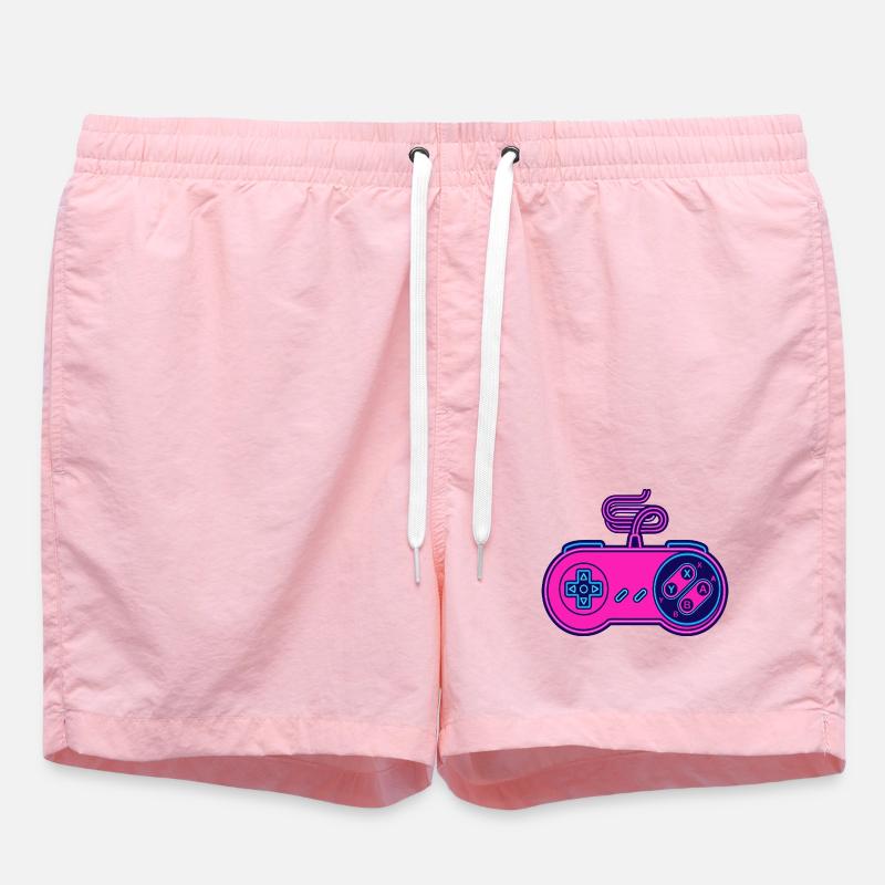 Retro pink neon controller - Swim Trunks - pink