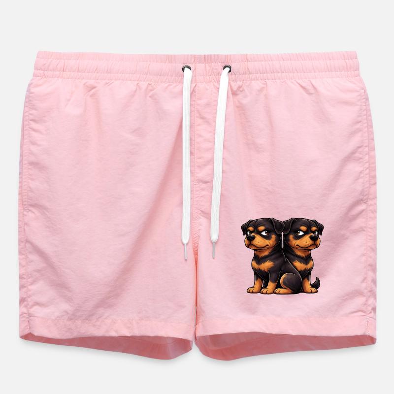 Amies de dessins animés Rottweiler mignons - Short de bain - rose