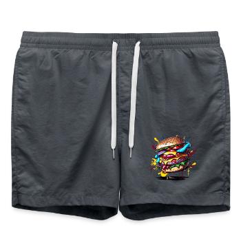 Burger - Hamburger - Fastfood - Badeshorts -  - Vorne