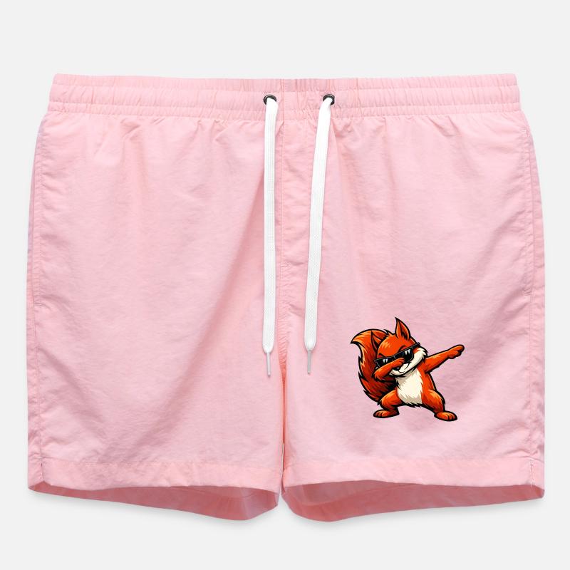 Dabbing Rotes Eichhörnchen - Badeshorts - Pink