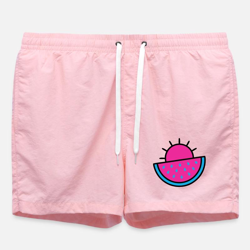 Watermelon Sun 90s Pop Art - Swim Trunks - pink