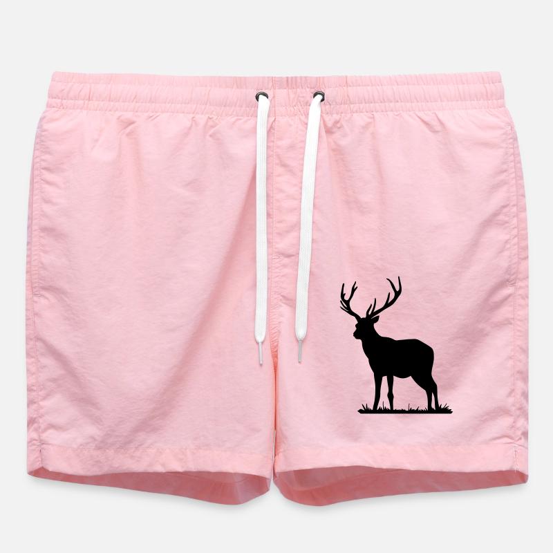 deer - Swim Trunks - pink