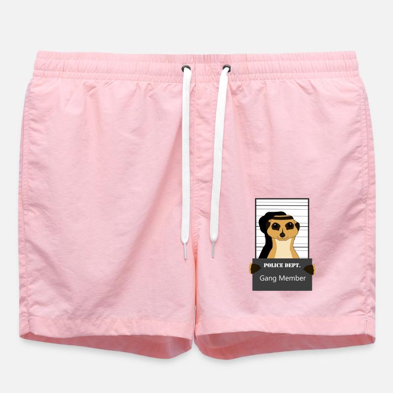 Erdmännchen, Erdmännchen Mungo, Erdmännchen relax - Swim Trunks - pink