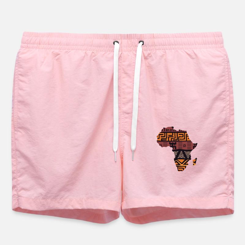 Africa Map Pattern - Swim Trunks - pink