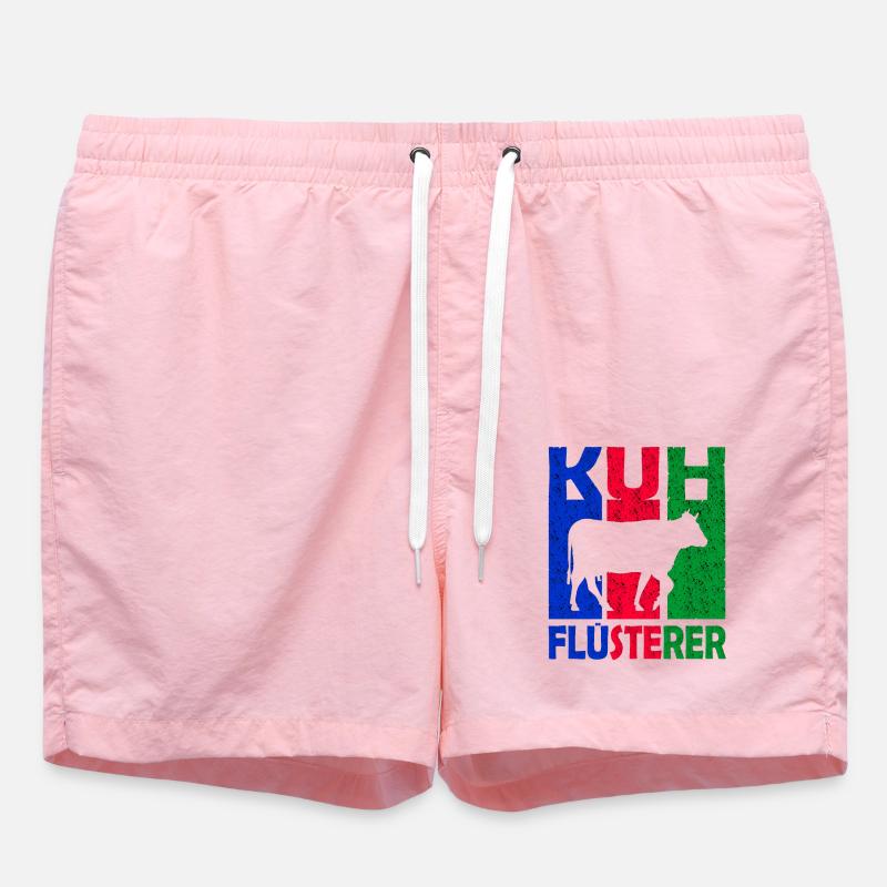 Kuh Flüsterer Retro Geschenk - Badeshorts - Pink