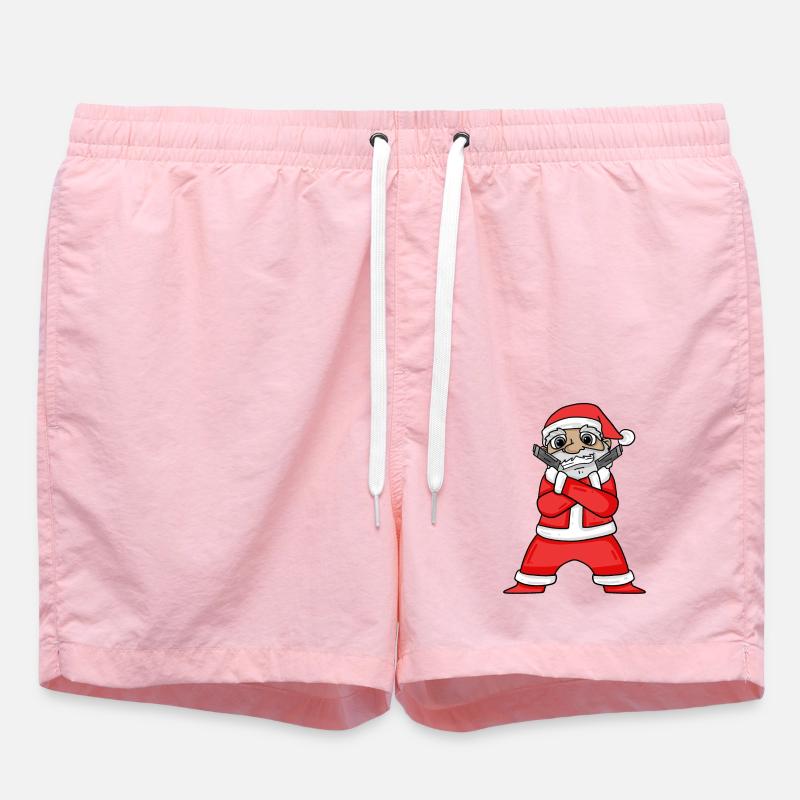 Weihnachtsmann mit Waffen - Badeshorts - Pink