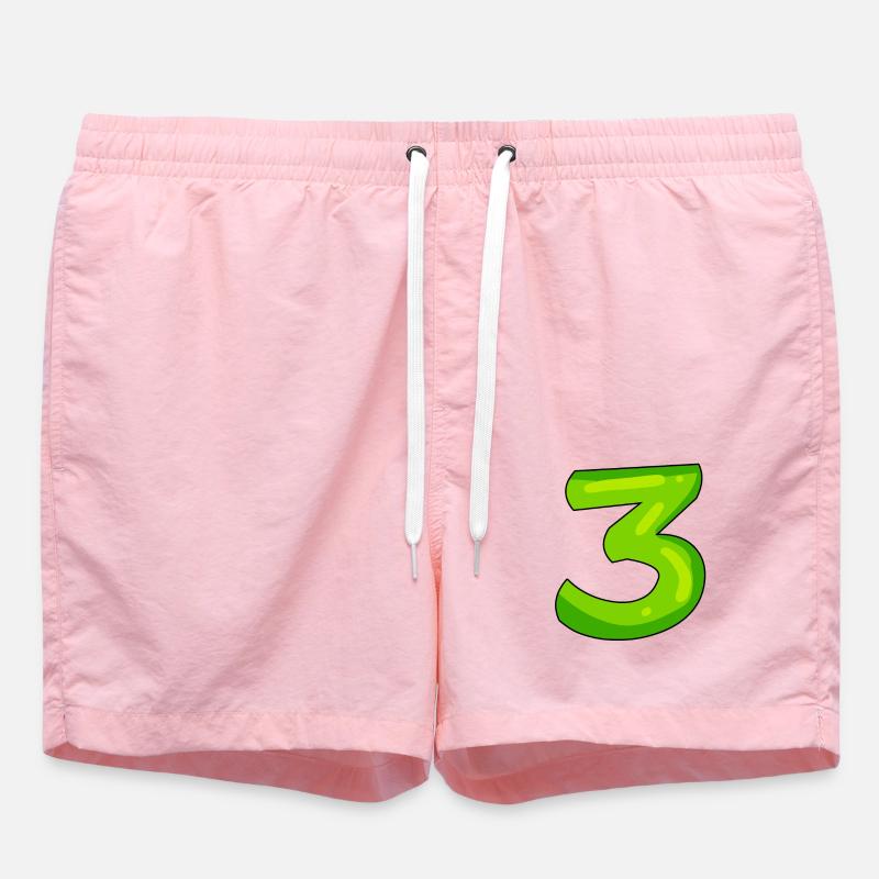 Chiffre 3 vert - Short de bain - rose
