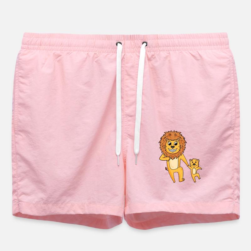 Löwe mit Kind - Badeshorts - Pink