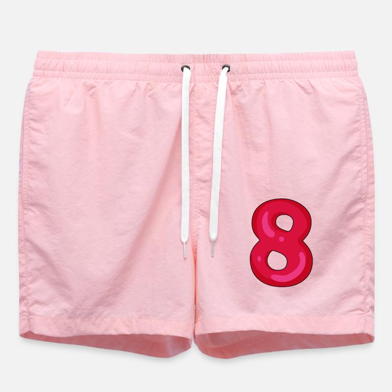 Numéro 8 - Nombre 8 - Short de bain - rose