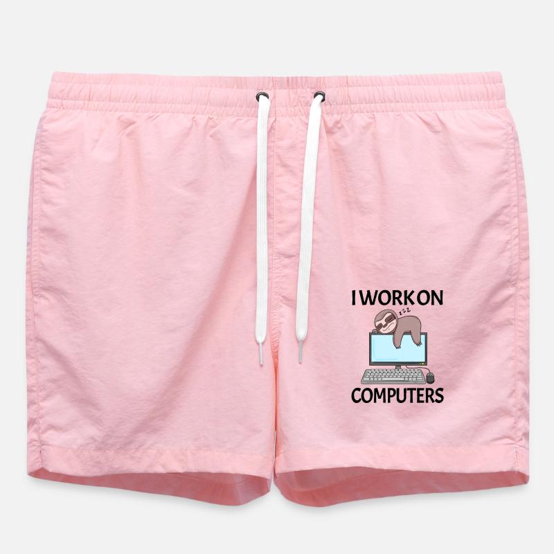 Computer Nerd Programmer Men Gift - Swim Trunks - pink