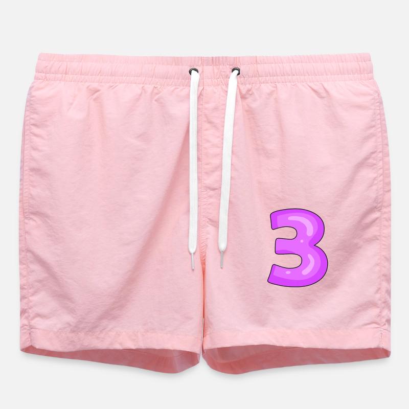 3 violet - Short de bain - rose