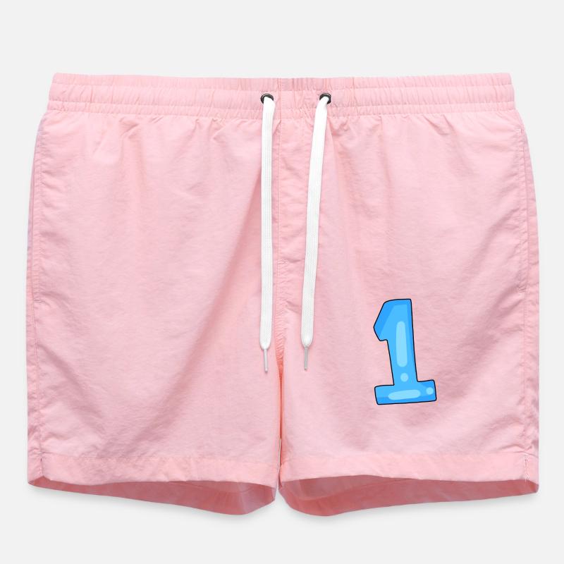 1 bleu clair - Short de bain - rose