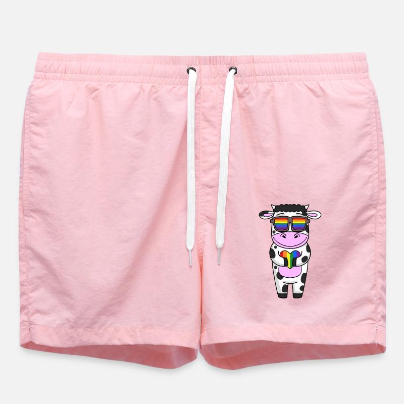 Vache Arc-en-ciel - Short de bain - rose