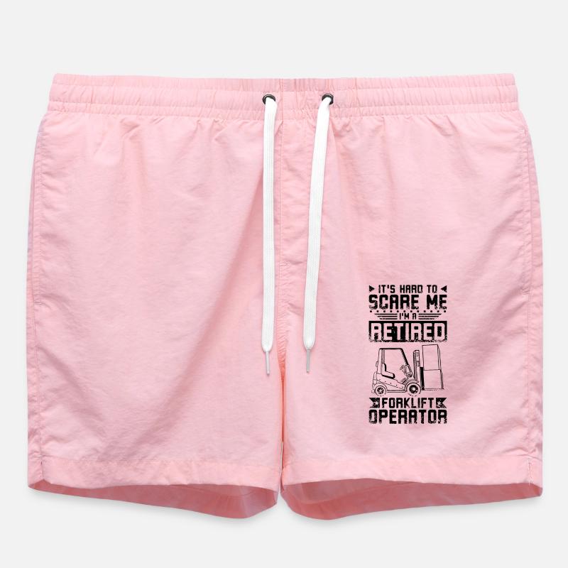 Retired Forklift Driver - Swim Trunks - pink