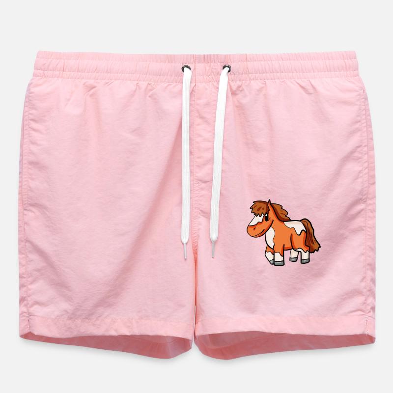 Cheval poney Shetland - Short de bain - rose