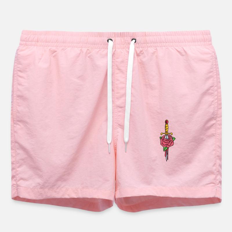 Gothic Dolch mit Rose - Badeshorts - Pink