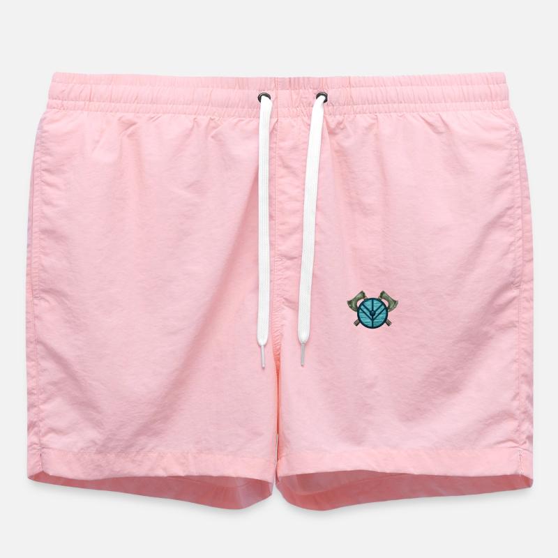 Äxte und Wikinger Schild - Wikinger - Badeshorts - Pink
