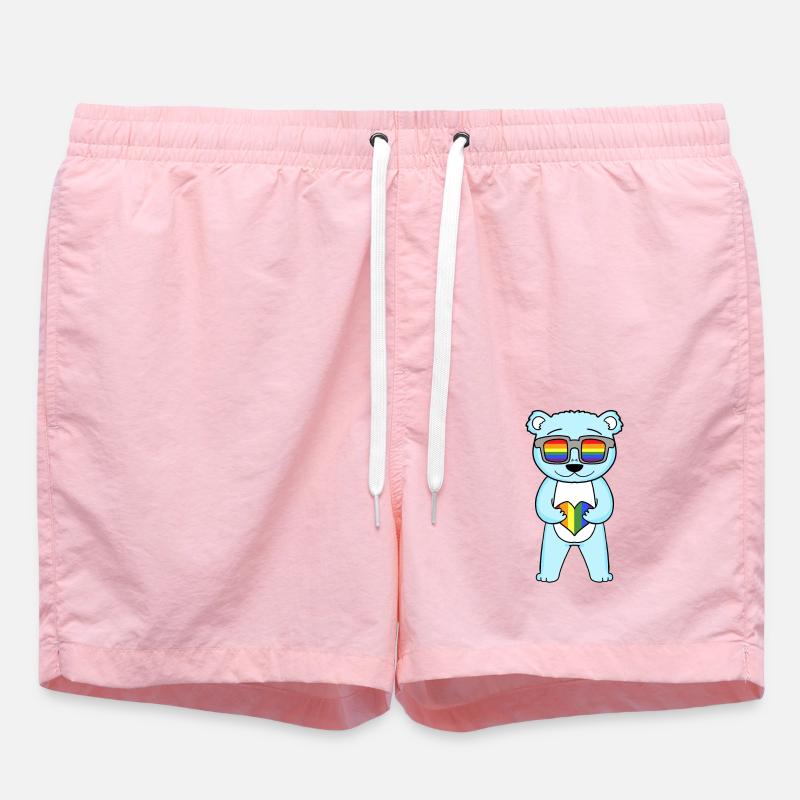 LGBT Tier Bär Regenbogen - Badeshorts - Pink