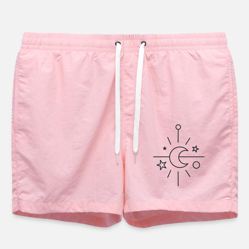 BOHO Croissant de lune central - Short de bain - rose