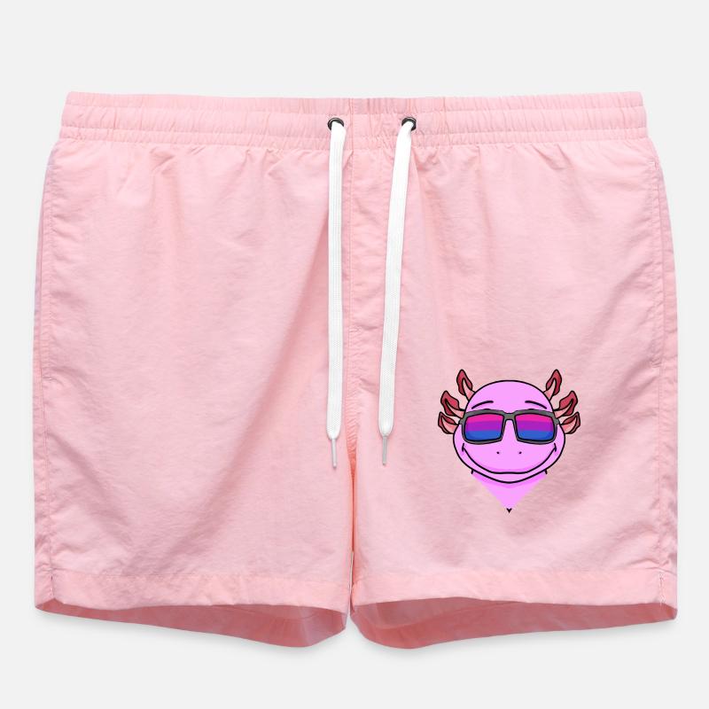 Bisexual Axolotl Gift - Swim Trunks - pink