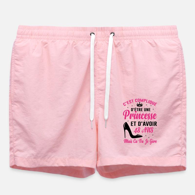 Princesse 48 Ans Idée Cadeau Anniversaire Amour - Short de bain - rose