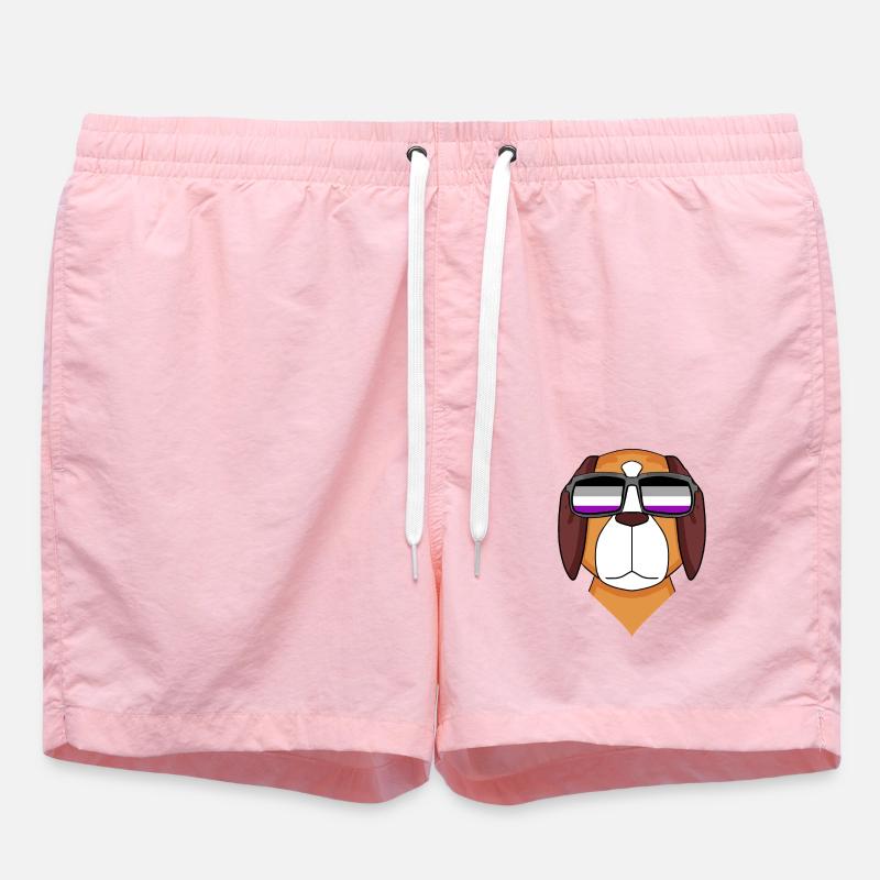 Asexual Lgbt St. Bernard Asexuality - Swim Trunks - pink