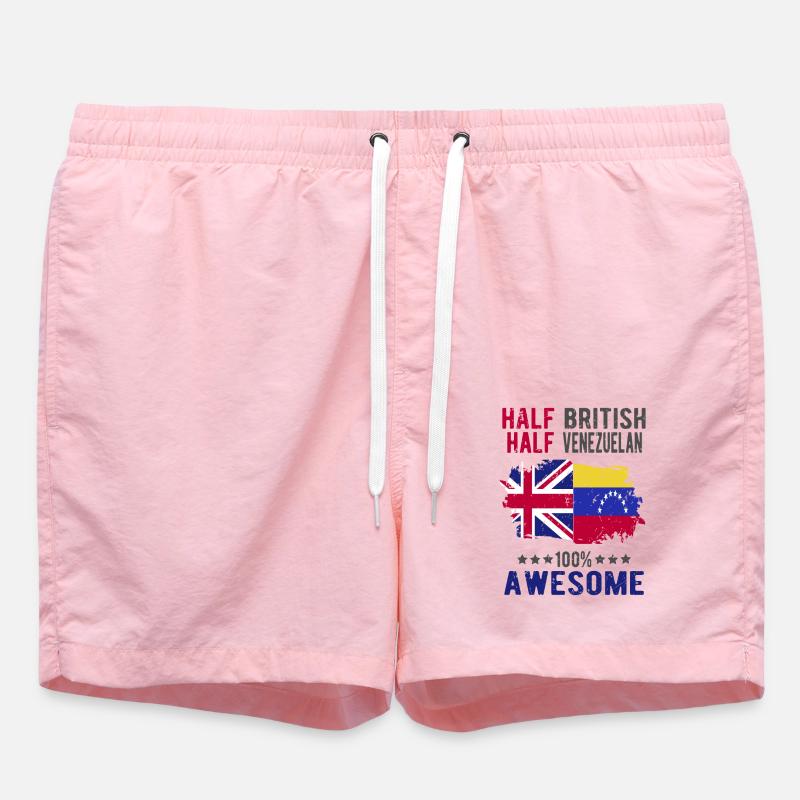 Half British Half Venezuelan - Swim Trunks - pink