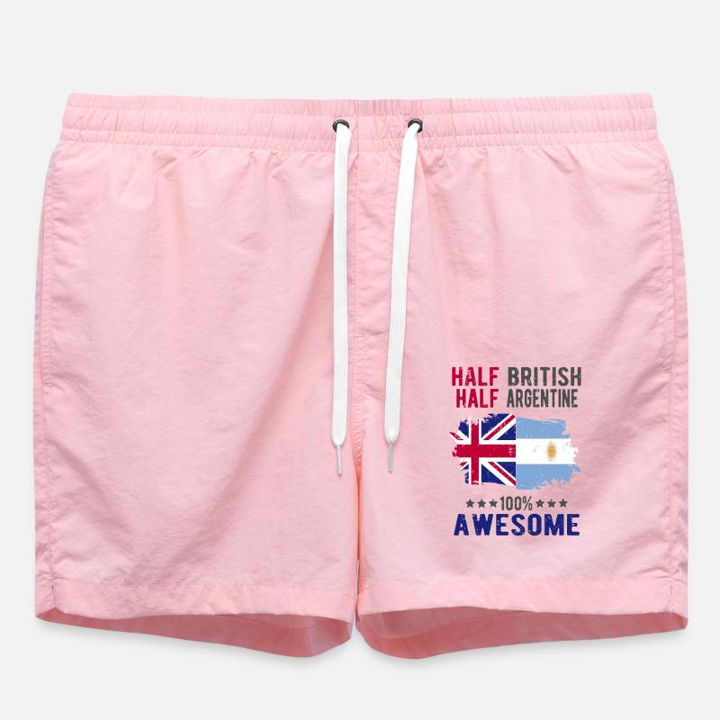 Half British Half Argentine - Swim Trunks - pink