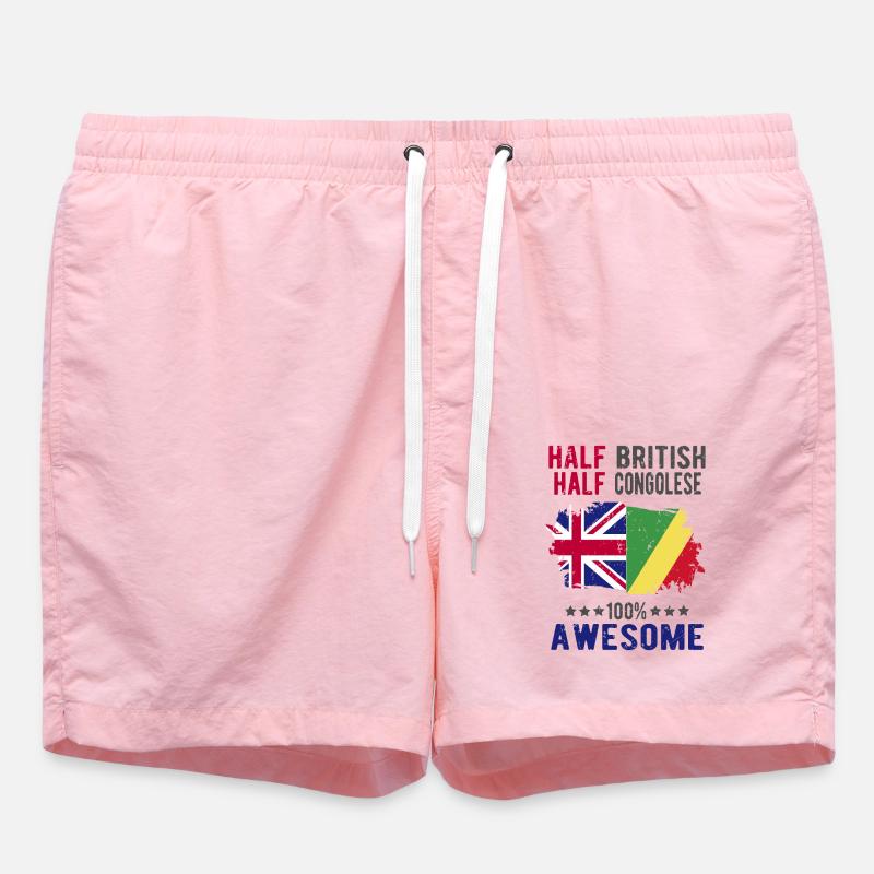 Half British Half Congolese - Swim Trunks - pink