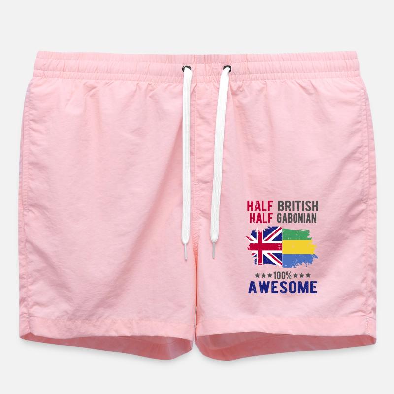 Half British Half Gabonese - Swim Trunks - pink