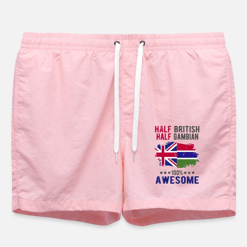 Half British Half Gambian - Swim Trunks - pink