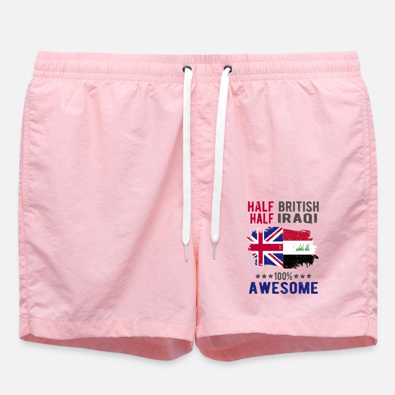 Half British Half Iraki - Swim Trunks - pink
